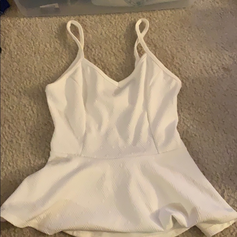 White peplum top